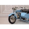 Metalowy Model Motor Motocykl z przyczepą niebieski - Model Kolekcjonerski