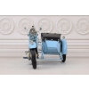 Metalowy Model Motor Motocykl z przyczepą niebieski - Model Kolekcjonerski