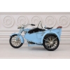Metalowy Model Motor Motocykl z przyczepą niebieski - Model Kolekcjonerski