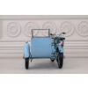 Metalowy Model Motor Motocykl z przyczepą niebieski - Model Kolekcjonerski