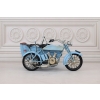 Metalowy Model Motor Motocykl z przyczepą niebieski - Model Kolekcjonerski