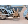 Metalowy Model Motor Motocykl z przyczepą niebieski - Model Kolekcjonerski