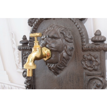 Wylewka Do Ogrodu - Fontanna - Lew - Żeliwo Brąz Kran 75 cm - Ozdoba