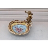Porcelanowa Mini Patera - Mydelniczka - Porcelana + Figura z Brązu Amor