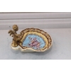 Porcelanowa Mini Patera - Mydelniczka - Porcelana + Figura z Brązu Amor