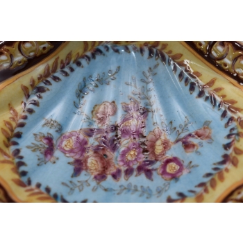 Porcelanowa Mini Patera - Mydelniczka - Porcelana + Figura z Brązu Amor