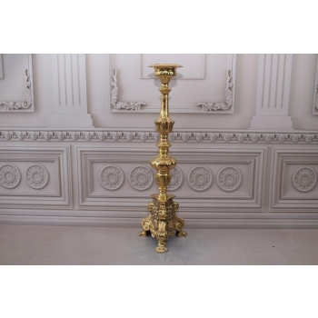 Mosiężny Lichtarz - Kandelabr Świecznik - Złoty - 60 cm - Ozdoba