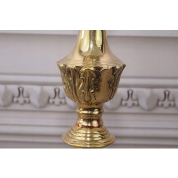 Mosiężny Lichtarz - Kandelabr Świecznik - Złoty - 60 cm - Ozdoba