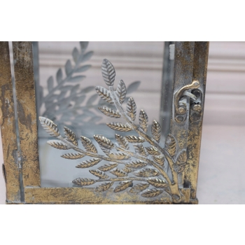 Lampion Latarnia na Świece - Liście - Vintage - Lampa Dekoracja Ozdoba