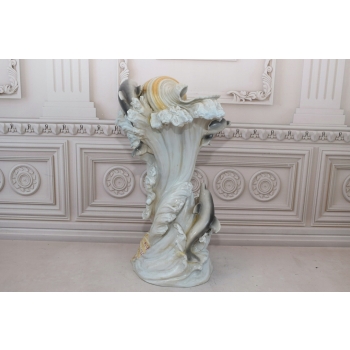 Morski Biały Wazon - Waza - Porcelana - Muszle Delfiny - Dekoracja - Sygn