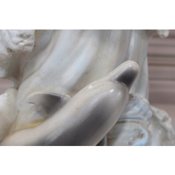 Morski Biały Wazon - Waza - Porcelana - Muszle Delfiny - Dekoracja - Sygn