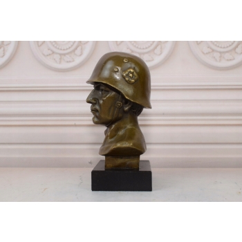 Popiersie Żołnierza - Figura Rzeźba z Brązu - Wojna Wojsko Armia - Ozdoba