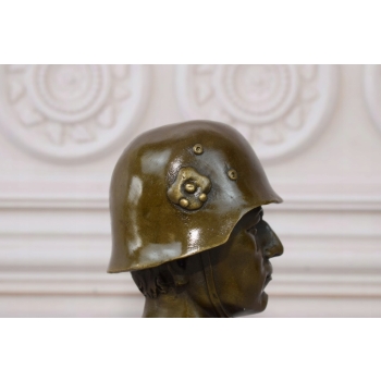Popiersie Żołnierza - Figura Rzeźba z Brązu - Wojna Wojsko Armia - Ozdoba