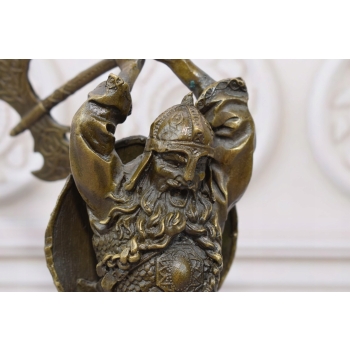 Wojownik z Toporem - Wiking - Figura Rzeźba z Brązu - Dekoracja