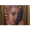 TAMARA De Łempicka - Portret Kobiety - Art Deco - Stary Obraz Olejny