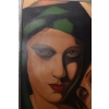 TAMARA De Łempicka - Zielony Turban - Dwie Kobiety - Stary Obraz Olejny