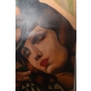 TAMARA De Łempicka - Zielony Turban - Dwie Kobiety - Stary Obraz Olejny
