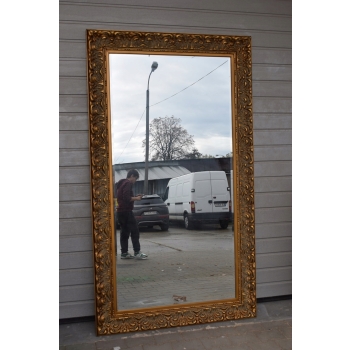 Pałacowe Złote Lustro Piękna Rama z Francji - Kryształ Faza 213 x 122 cm