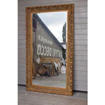 Pałacowe Złote Lustro Piękna Rama z Francji - Kryształ Faza 213 x 122 cm