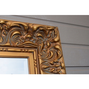 Pałacowe Złote Lustro Piękna Rama z Francji - Kryształ Faza 213 x 122 cm