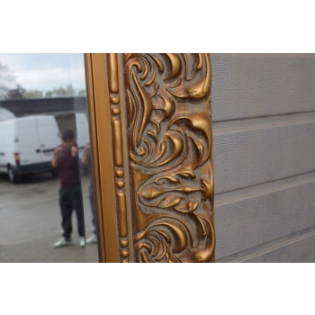 Pałacowe Złote Lustro Piękna Rama z Francji - Kryształ Faza 213 x 122 cm