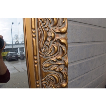 Pałacowe Złote Lustro Piękna Rama z Francji - Kryształ Faza 213 x 122 cm