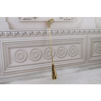 Stylowa Łyżka do Butów - Głowa Lwa - Mosiądz - Złota 48 cm