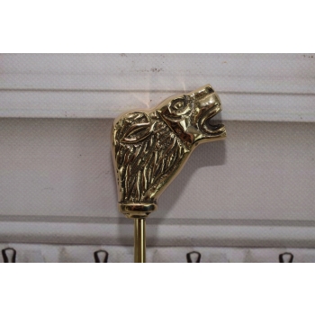 Stylowa Łyżka do Butów - Głowa Lwa - Mosiądz - Złota 48 cm