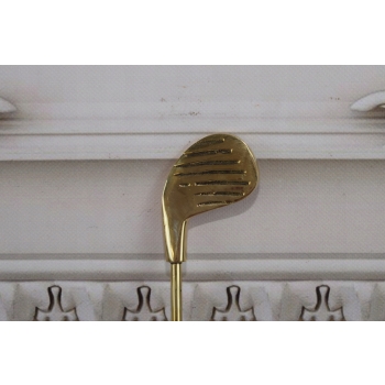 Stylowa Łyżka do Butów - Kij Golfowy - Golf Golfista - Mosiądz - Złota 48cm