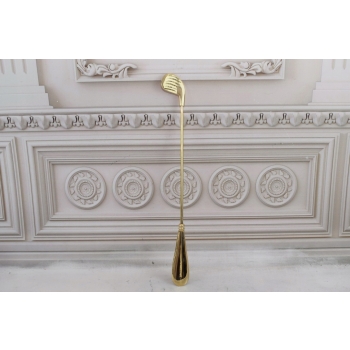 Stylowa Łyżka do Butów - Kij Golfowy - Golf Golfista - Mosiądz - Złota 48cm