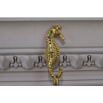 Stylowa Łyżka do Butów - Konik Morski - Mosiądz - Złota 46 cm