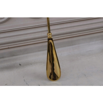 Stylowa Łyżka do Butów - Konik Morski - Mosiądz - Złota 46 cm