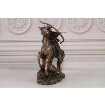 Japoński Samuraj Na Koniu - Łucznik - Figurka Statuetka - Dekoracja