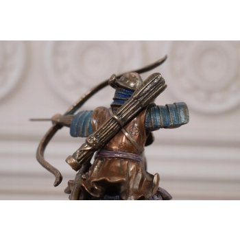 Japoński Samuraj Na Koniu - Łucznik - Figurka Statuetka - Dekoracja