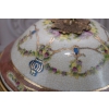 Biała Waza - Amfora Wazon - Porcelana + Brąz - Kwiaty Anioły - Sygn