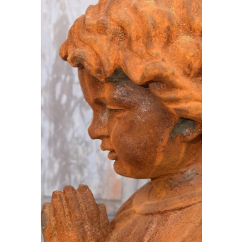 Żeliwna Stara Figura Anioł - Amor - Figura z Żeliwa Żeliwo Ogród Dekoracja