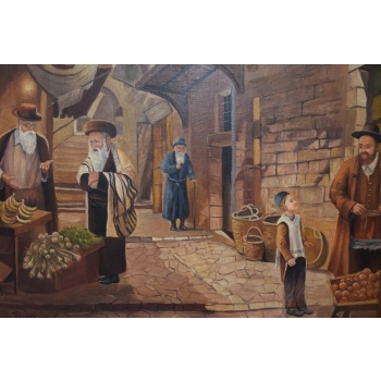 PANKIEWICZ - Jerozolima - Targ - Izrael - Modlitwa Żyd - Stary Obraz Olejny