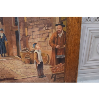 PANKIEWICZ - Jerozolima - Targ - Izrael - Modlitwa Żyd - Stary Obraz Olejny