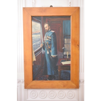 Car Mikołaj II Romanow - Portret - Rosyjski Bardzo Stary Obraz 1914 Unikat