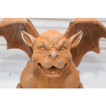 Trzy Gargulce - Gnomy Diabły - Stara Żeliwna Figura - Dekoracja Ogród