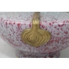 Porcelanowy Wazon Na Kwiaty - Biało Różowy - Porcelana + Brąz - Sygn