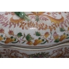 Kolorowa Szkatuła Bomboniera Na Podstawce - Misa - Porcelana - Owoce