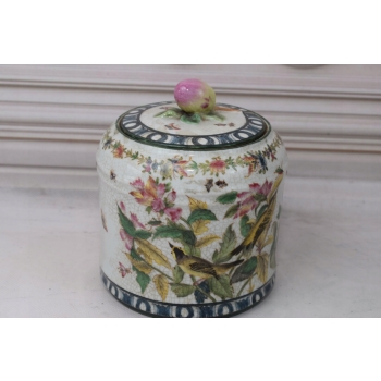 Biała Szkatuła Bomboniera - Misa - Porcelana - Owoce Kwiaty