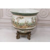Porcelanowa Waza - Amfora Wazon - Porcelana + Brąz - Kwiaty Anioły - Sygn