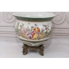 Porcelanowa Waza - Amfora Wazon - Porcelana + Brąz - Kwiaty Anioły - Sygn