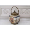 Porcelanowy Wazon Koszyczek - Amfora - Porcelana + Brąz - Kwiaty