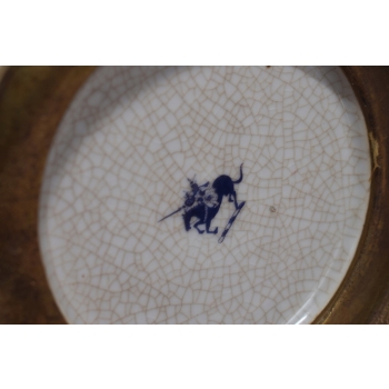 Porcelanowy Wazon Koszyczek - Amfora - Porcelana + Brąz - Kwiaty