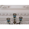 Świecznik Porcelanowy - Porcelana + Brąz - Niebieskie - Syng