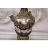 Świecznik Porcelanowy - Porcelana + Brąz - Niebieskie - Syng