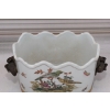 Porcelanowa Waza - Jaskółki - Amfora Wazon - Porcelana + Brąz - Biała Sygn